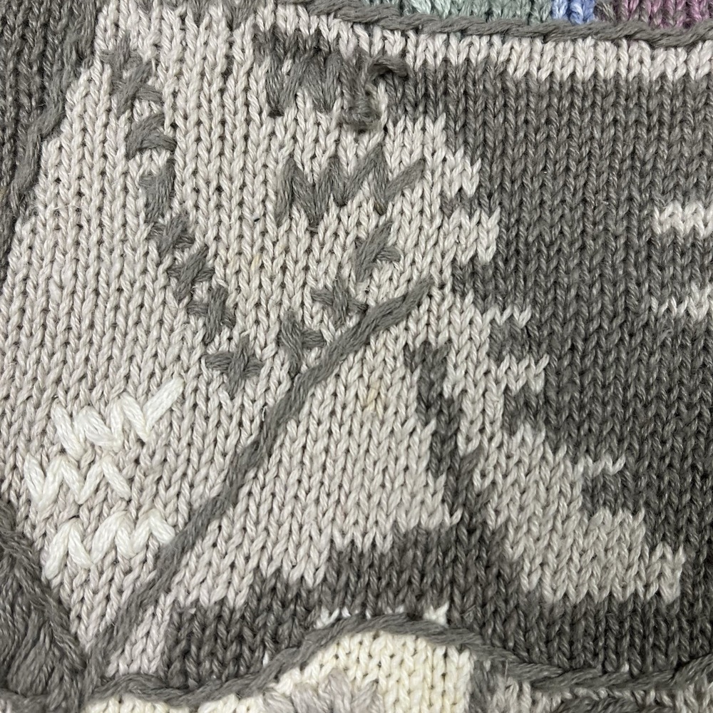 Vintage Shenanigans Sweater Hand Knit Cottage Cottagecore Granny House Medium - Picture 8 of 12